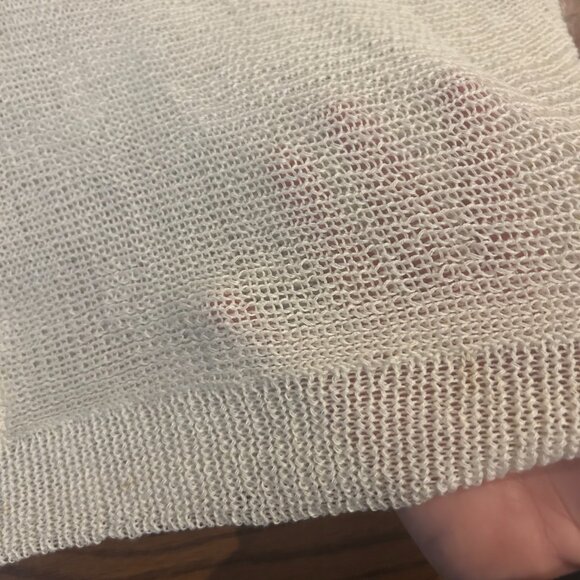 Wooden Ships Charlotte Crew Cotton Open Knit Sweater Size Medium Large - Picture 5 of 14